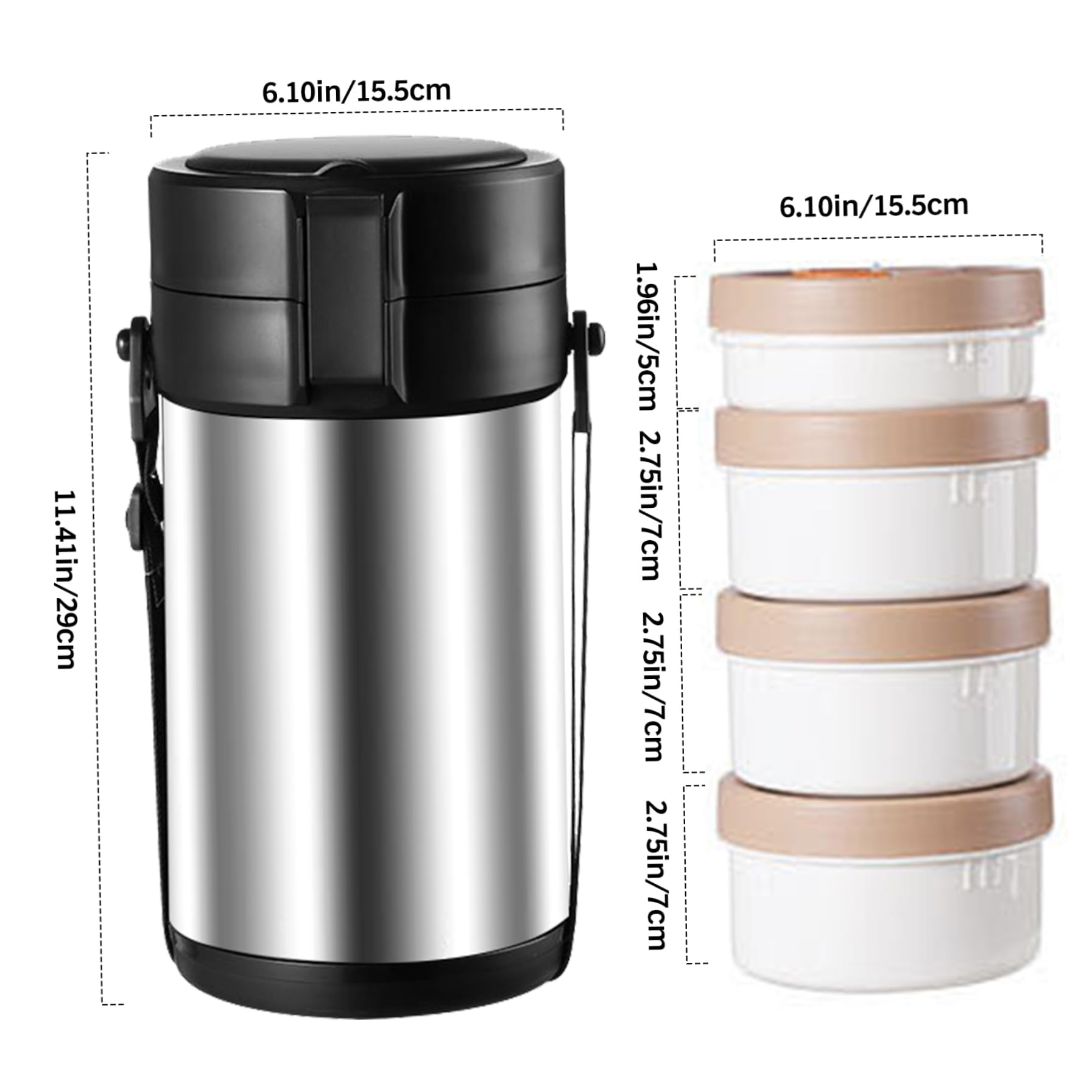 NIDONE Jar barattolo isolato alimento thermos per cibi caldi, scatola da pranzo termica 12L 3L, contenitore per il pranzo per alimenti caldi in acciaio inossidabile per bambini per bambini conservare