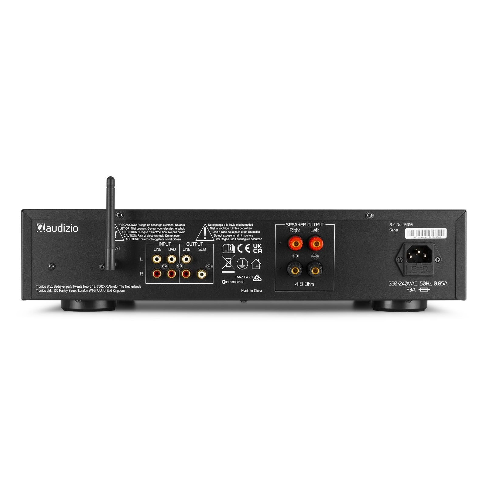 Audizio AD200B Amplificateur Hi-FI Bluetooth 2.1 - Noir, 400 Watts, 2 Sorties Enceintes, 1 Sortie Sub, Lecteur MP3, Égaliseur de Son, 2 Canaux, Idéal pour Vos Films et Écouter Votre Musique