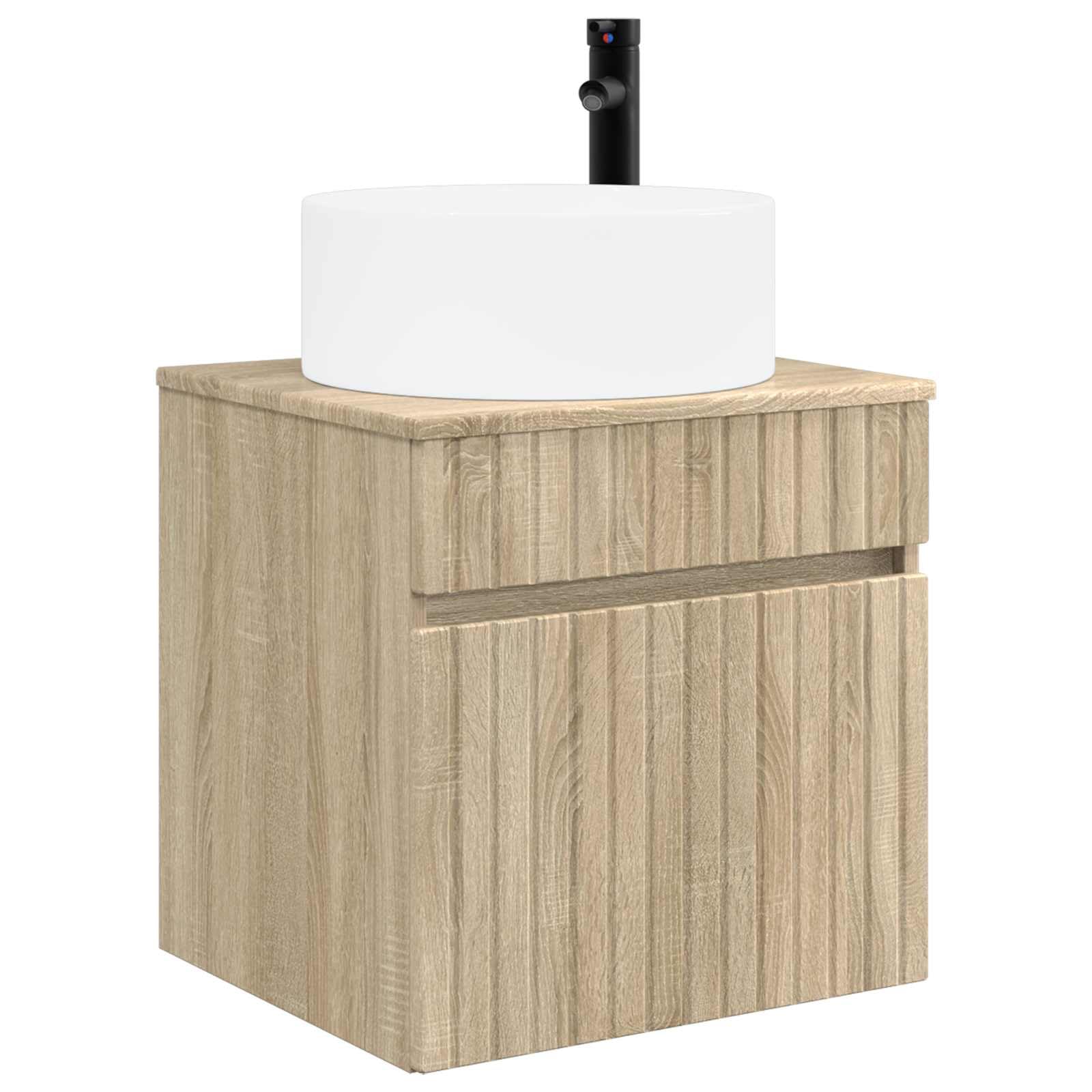 Vidaxl Sonomaoak Wall-Mounted Sink Vanity Sonoma Oak 49 X 44.5 X 65.5 Cm,