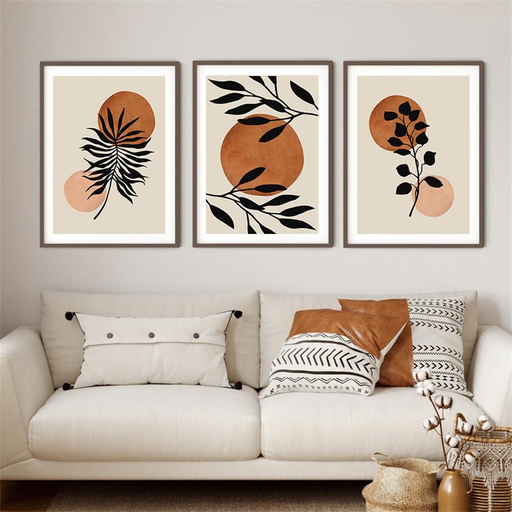 WBYZAC Botanical Posters-Boho Abstract Geometric Leaves Plants Posters Wall Art Canvas Paintings Wall Pictures Prints Living Room Modern Kitchen Home Decoration-60 * 70cm*3PCS (No Frame)