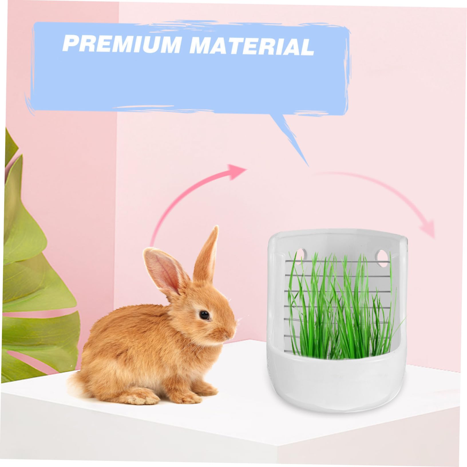 DOITOOL Mangiatoia per Cibo e per Piccoli Animali Porcellini Conigli Realizzata in Ceramica di Facile da Collegare Gabbie Metalliche Altezza