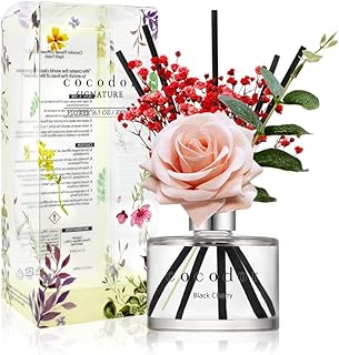COCODOR ココドール ローズフラワーディフューザーブラックチェリー(Black Cherry) 200ml リードディフューザー スティック付き ルームフレグランス 芳香剤 部屋用 ギフトプレゼント