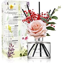COCODOR Rose Flower Reed Diffuser/Black Cherry/6.7oz200ml/1 Pack/Reed Diffuser, Reed Diffuser Set, Oil Diffuser & Reed Diffuser Sticks, Home Decor & Office Decor, Fragrance and Gifts