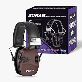 ZOHAN UPGRATED EM054 Electronic Shooting Ear Protection with 4X Sound Amplification, Slim Active Noise Reduction Earmuffs for Gun Range