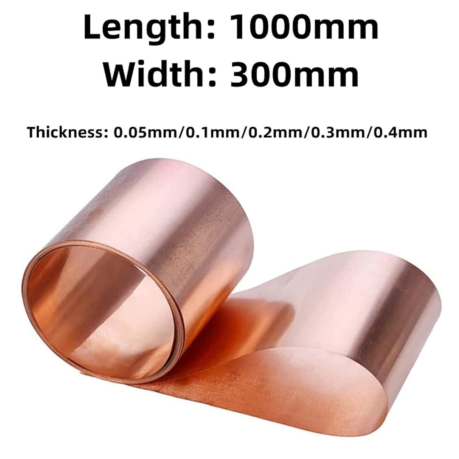 Nastro adesivo in rame resistente, Nastro in lamina di rame T2 Nastro in rame, lamina di rame ad alta purezza(0.3mm)