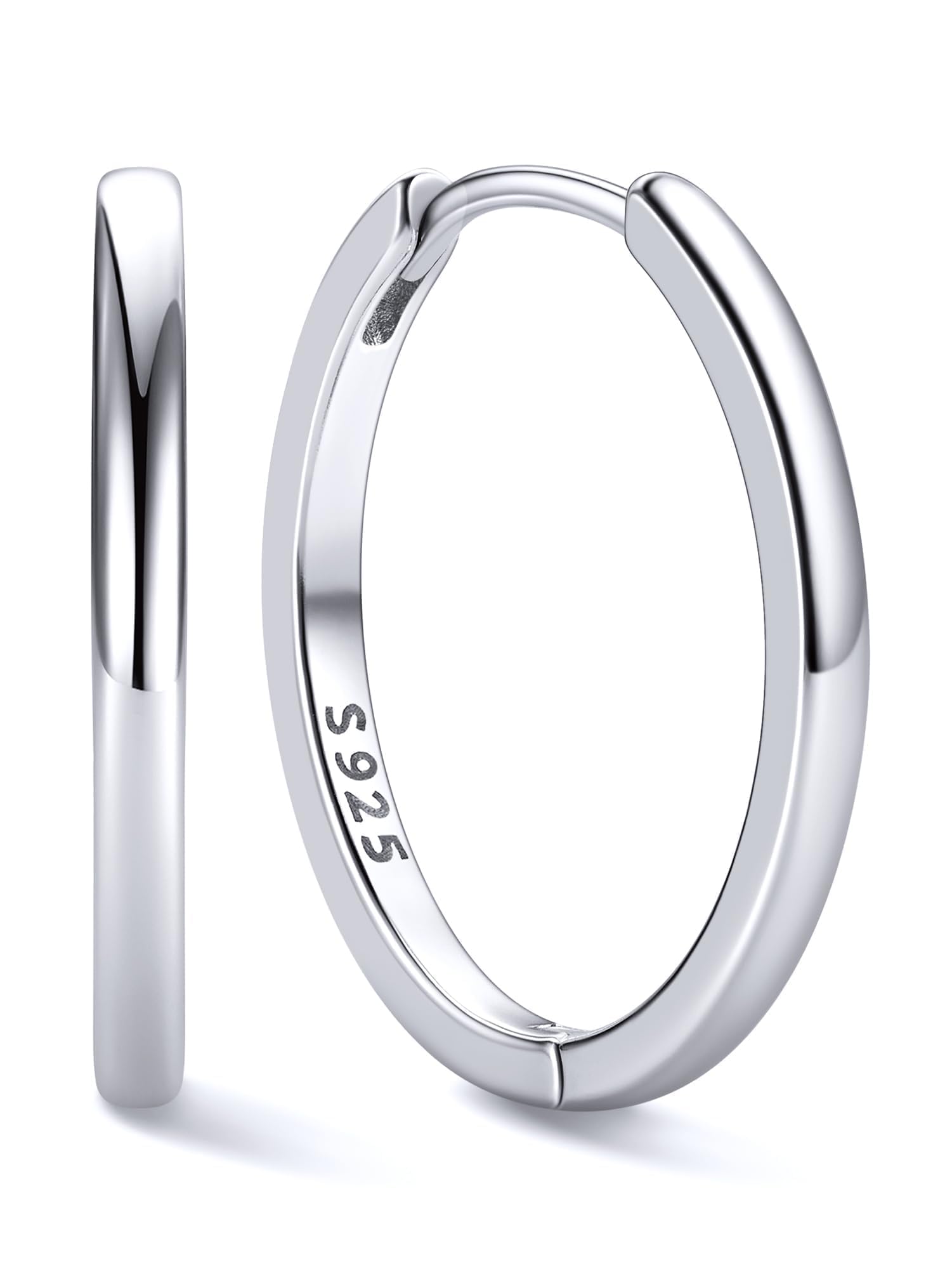 ChicSilver 925 Sterling Silver Huggie Hoop Earrings for Women, 6-20MM Hoops