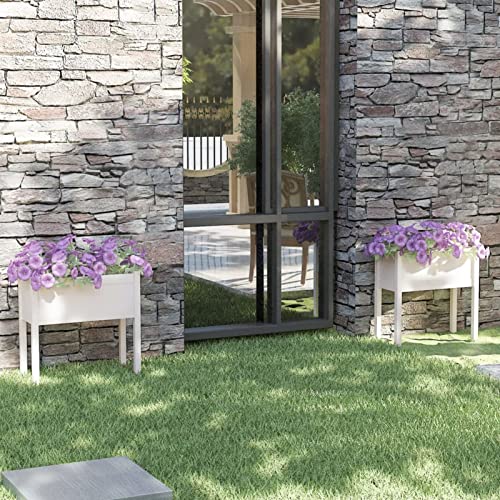 Somanki Jardineras 2 uds, Huerto Urbano Terraza, Huerto En Casa, Tierra Huerto Urbano, Huerto Vertical, Mesa De Cultivo, Madera Maciza de Pino Blanco 70x31x70 cm