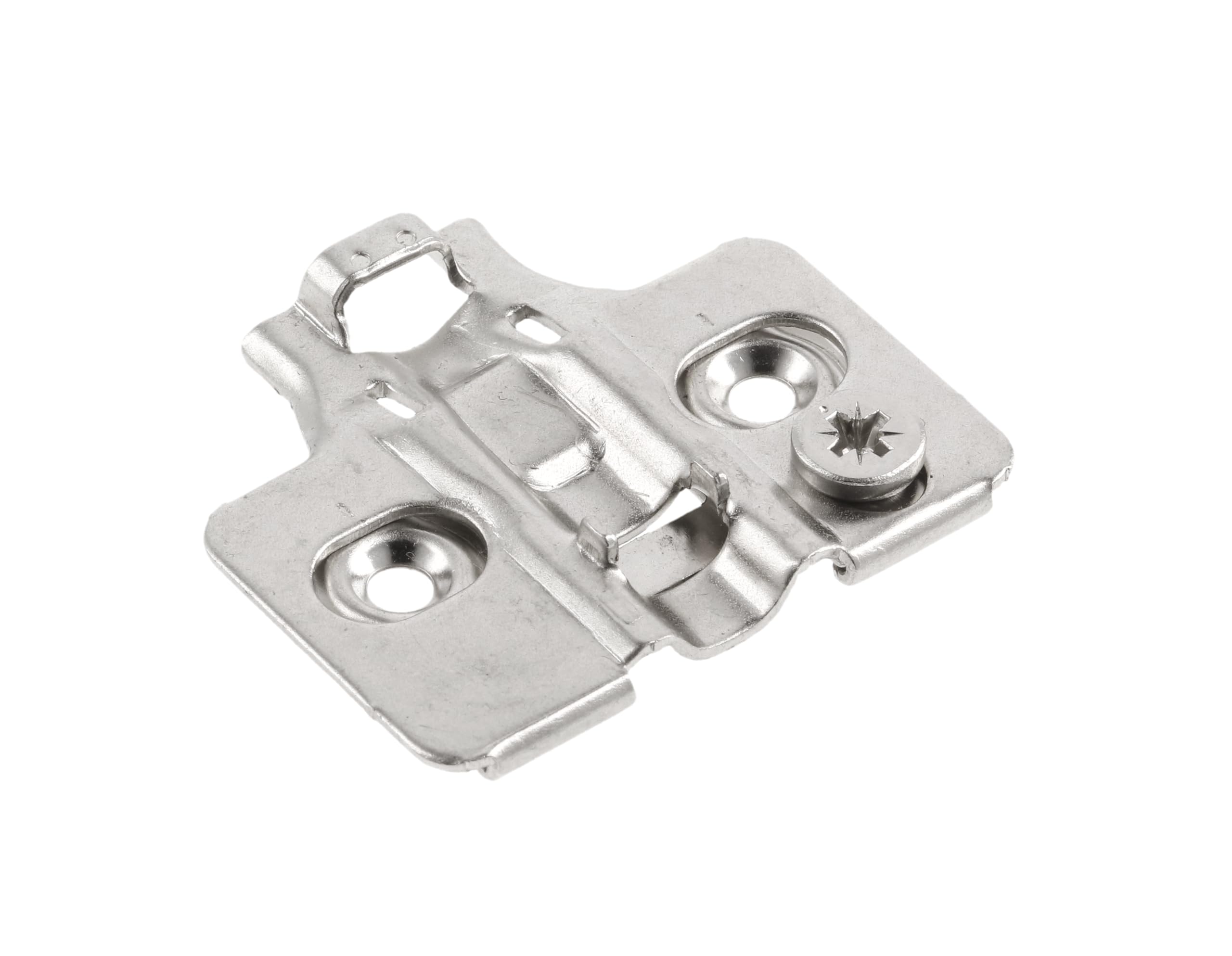 GTV Cross Mounting Plate for Silento Pro Hinges, PZ-HCSL3D-H0-BEO, Clip-On Technology for Quick Assembly, Eccentric Height Adjustment, Height H0, Nickel-Plated Steel