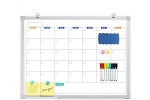 EZLife Monthly Calendar Dry Erase Whiteboard for Wall, Board with Tray