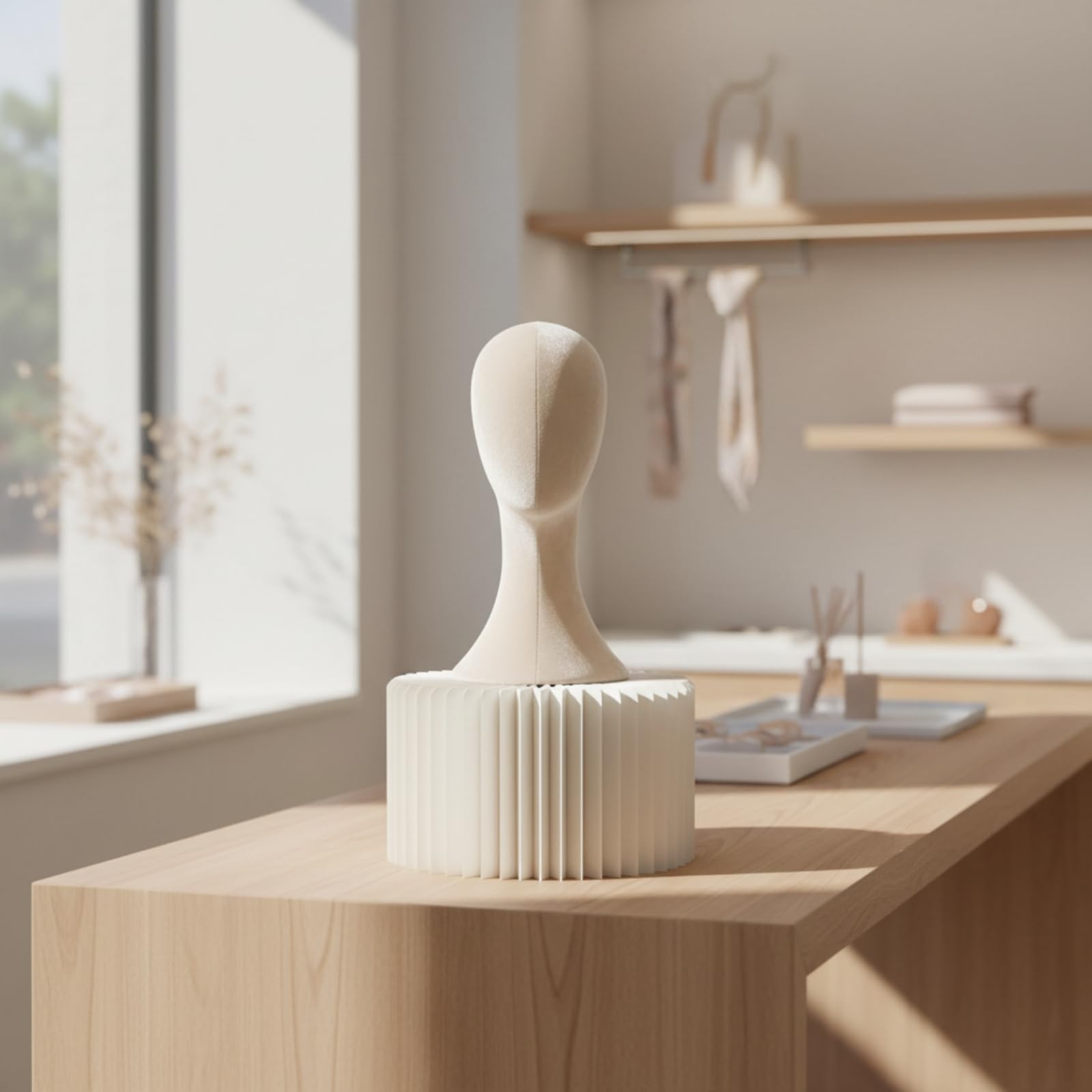 Milageto Hutständer Ausstellungsständer Kopf Kopfbüste Kopfform Präsentationsständer für Hutgeschäft Hutladen Hutdisplay Hutausstellung Hutablage Schaufensterdekoration, 40CM, Spitze
