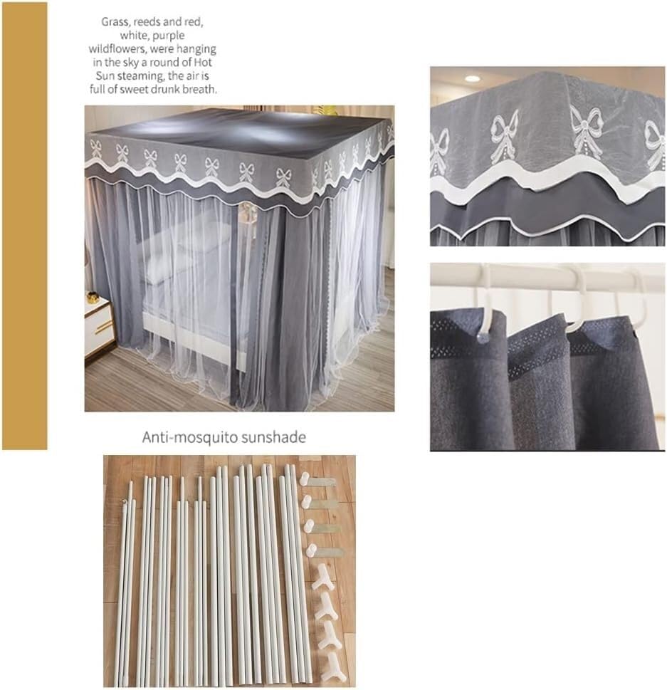 Moustiquaire pour lit avec cadre de lit baldaquin chic - 2