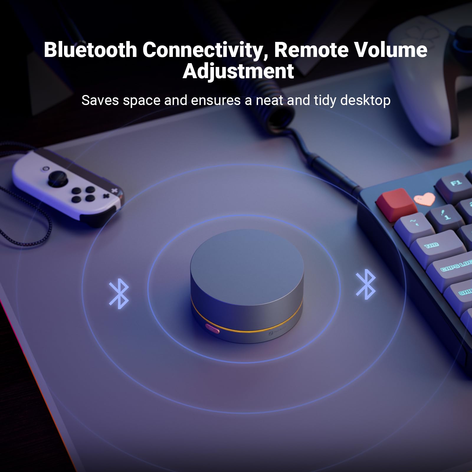 Fosi Audio VOL20 Pokretlo Regulacji Glosnosci Bluetooth,Kontroler Multimediów USB do Komputera PC/Gry/Domoweaudio/Komputer Stacjonarny,Dostosowywanie Oswietlenia RGB Przycisk Wielofunkcyjny e Regulacj