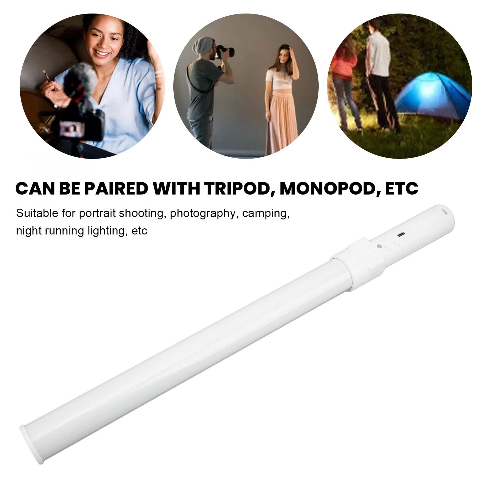 Handheld Fill with 9 Colors, 8 Special Effects, 12 Brightness Levels - Portable Photography LED for Various Scenarios