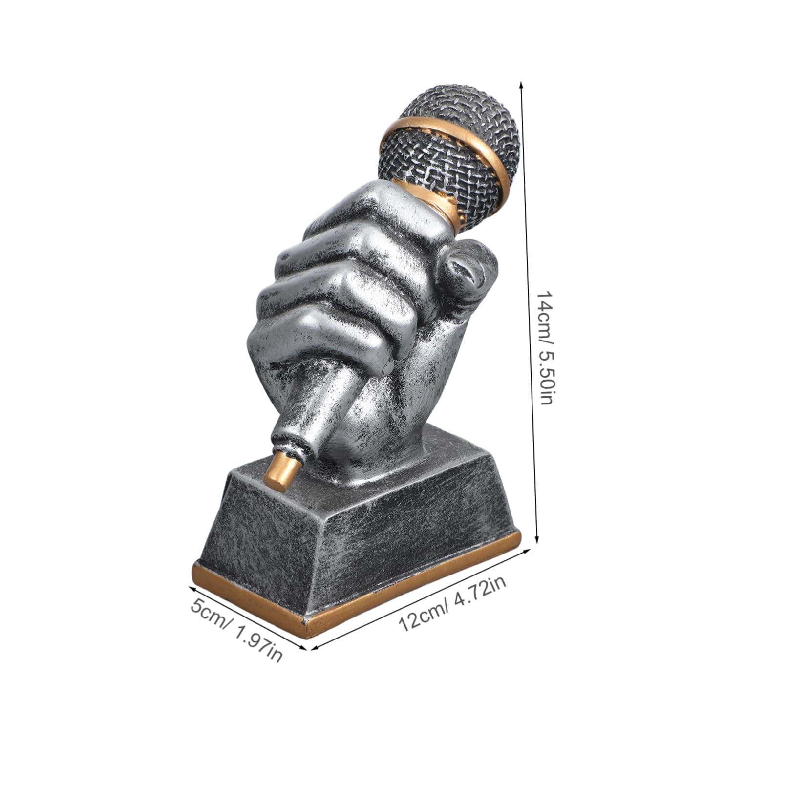 SWAYVES Trofeo Di Musica Trofeo Di Tifo Trofeo Di Partecipazione Musicale Microfono per Trofeo per Cantanti Trofeo Artistico per Cantanti/Sier*2Pcs/14 * 12Cm