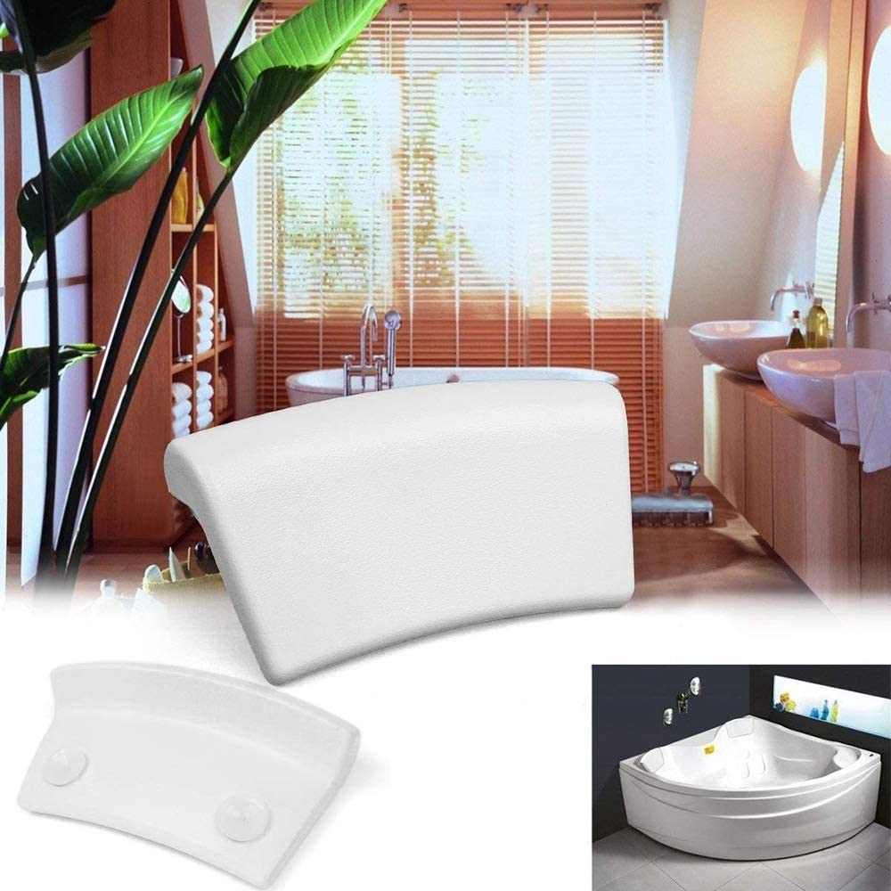 Lonkenn Cuscino da Bagno, Spa Bath Pillow, Cuscino di Vasca da Bagno con Antiscivolo Ventose, Impermeabile Cuscino per Collo Testa Vasca da Bagno,Poggiatesta Ergonomico per Tutti i Tipi di Vasca e Spa