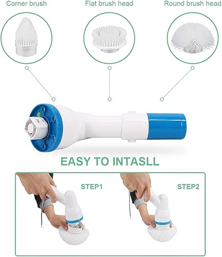 Miniatura 8 de YOUKADA Lavador eléctrico giratorio limpiador inalámbrico súper potente cepillo de limpieza para cocina baño sala de estar azul Azul, Fantasía Azul,