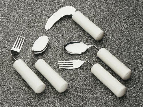 Homecraft Queens Angled Cutlery, Right-Handed Angled Fork, Lightweight Ergonomic Adaptive Fork, Cutlery with Easy-to-Grip Handles for Limited or Weak Grasp, Adaptive Utensil for Independent Eating