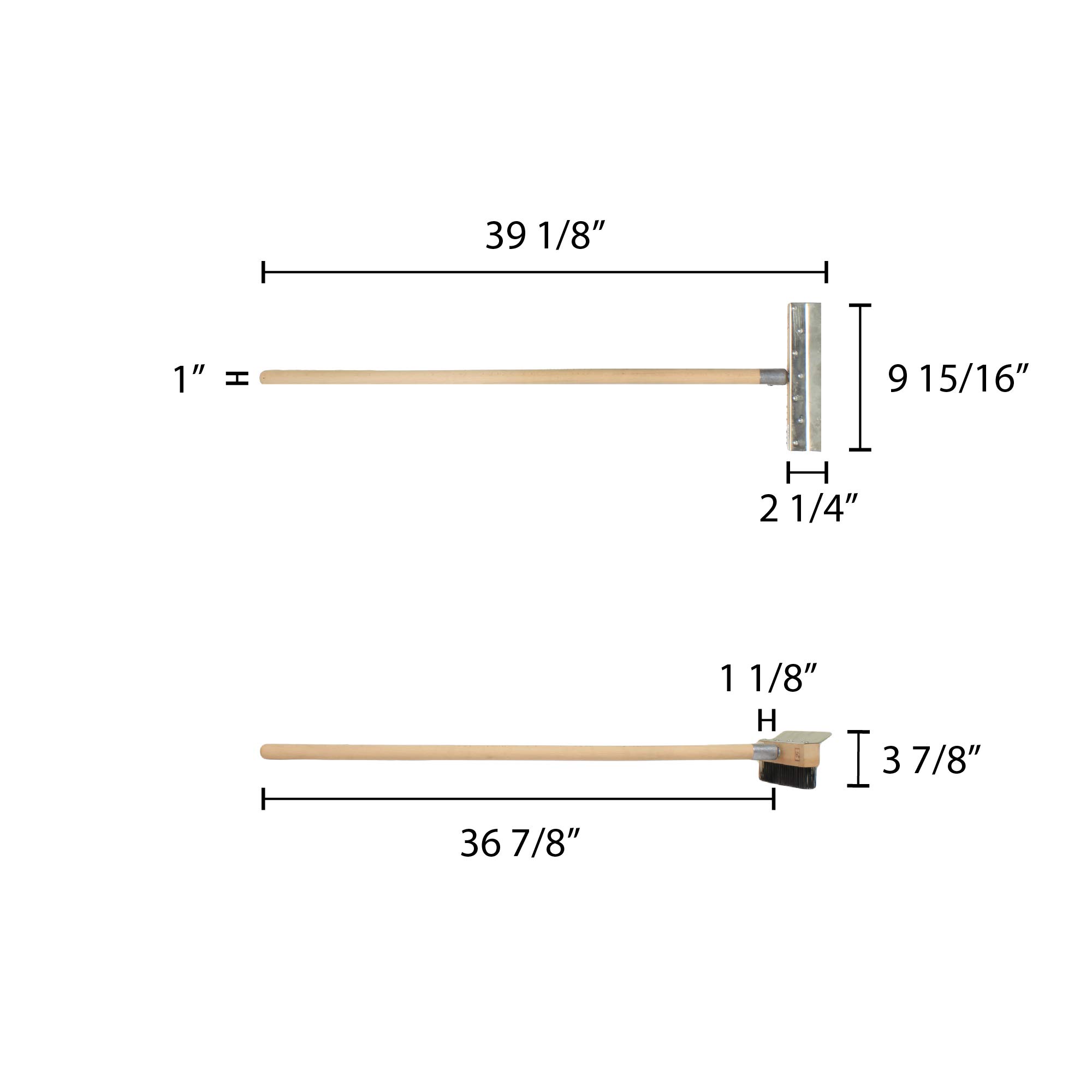 Thunder Group Long Wood Handle Pizza Oven Brush, 37-Inch