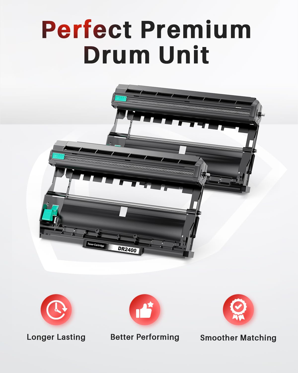 DR2400 Tamburo per Brother DR-2400 per Brother HL-L2310D HL-L2350DN HL-L2370DN HL-L2375DW DCP-L2510D DCP-L2530DW MFC-L2710DN MFC-L2730DW MFC-L2750DW (2 confezioni)