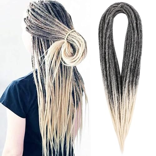 Miniatura 7 de Aguacor Extensiones de rastas sintéticas con extremos rizados 20 pulgadas 20 hebras extensiones finas SE con extremos ondulados cabello reggae hecho