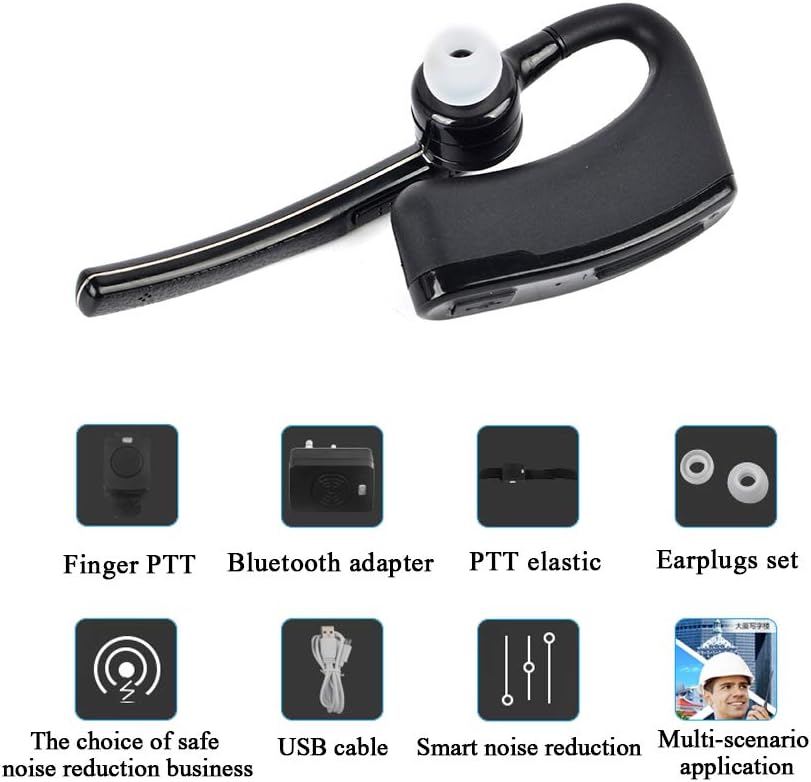 Two Way Radio Bluetooth Headset Wireless Earpiece Compatible for Ham Motorola Walkie Talkie with 2 Pin Earphone Jack : Electronics