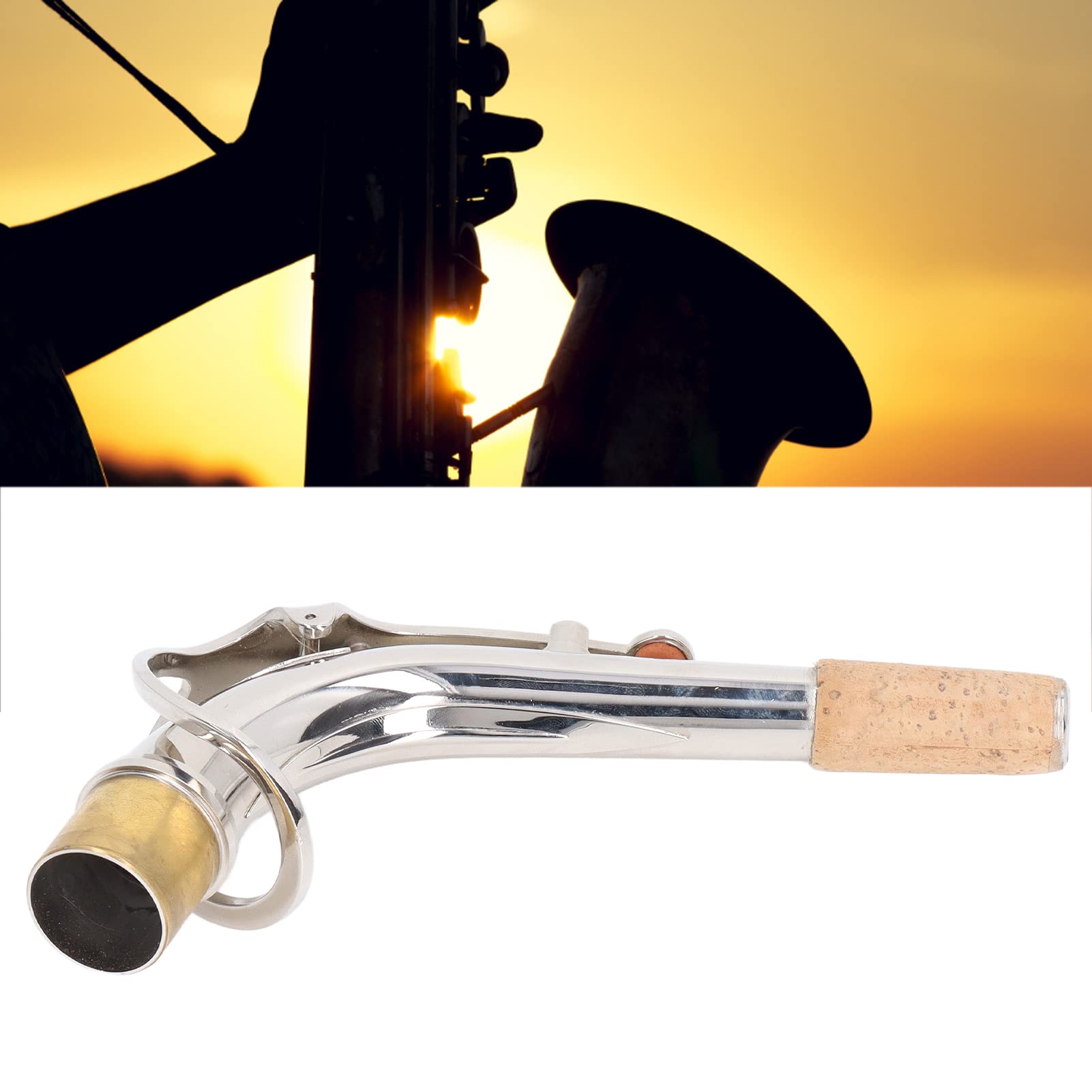 Collo per sassofono contralto, 24, 5 mm argento curva sax collo per giocare Accessori per prestazioni