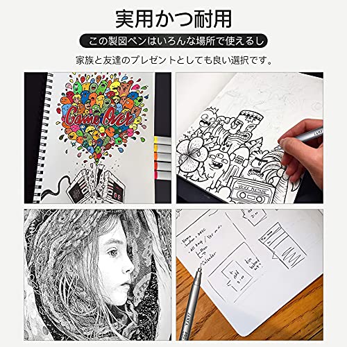 最安値 Jamfa 製図ペン ミリペン 9本セット 線幅0 05 1ミリ 水性ペン 漫画用ペン 防水 サインペン スケッチペン イラストペン 黒いインク 極細 子供用 学習用 事務用 ケース付きの価格比較