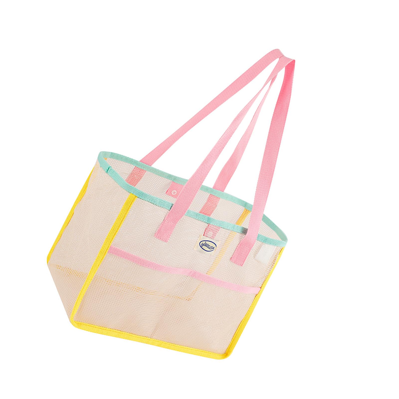 Mesh Beach Bag Large Beach Tote Foldable Lightwiht Mesh Shoulder Bag Handbag for Family Travel Vacation Essentials