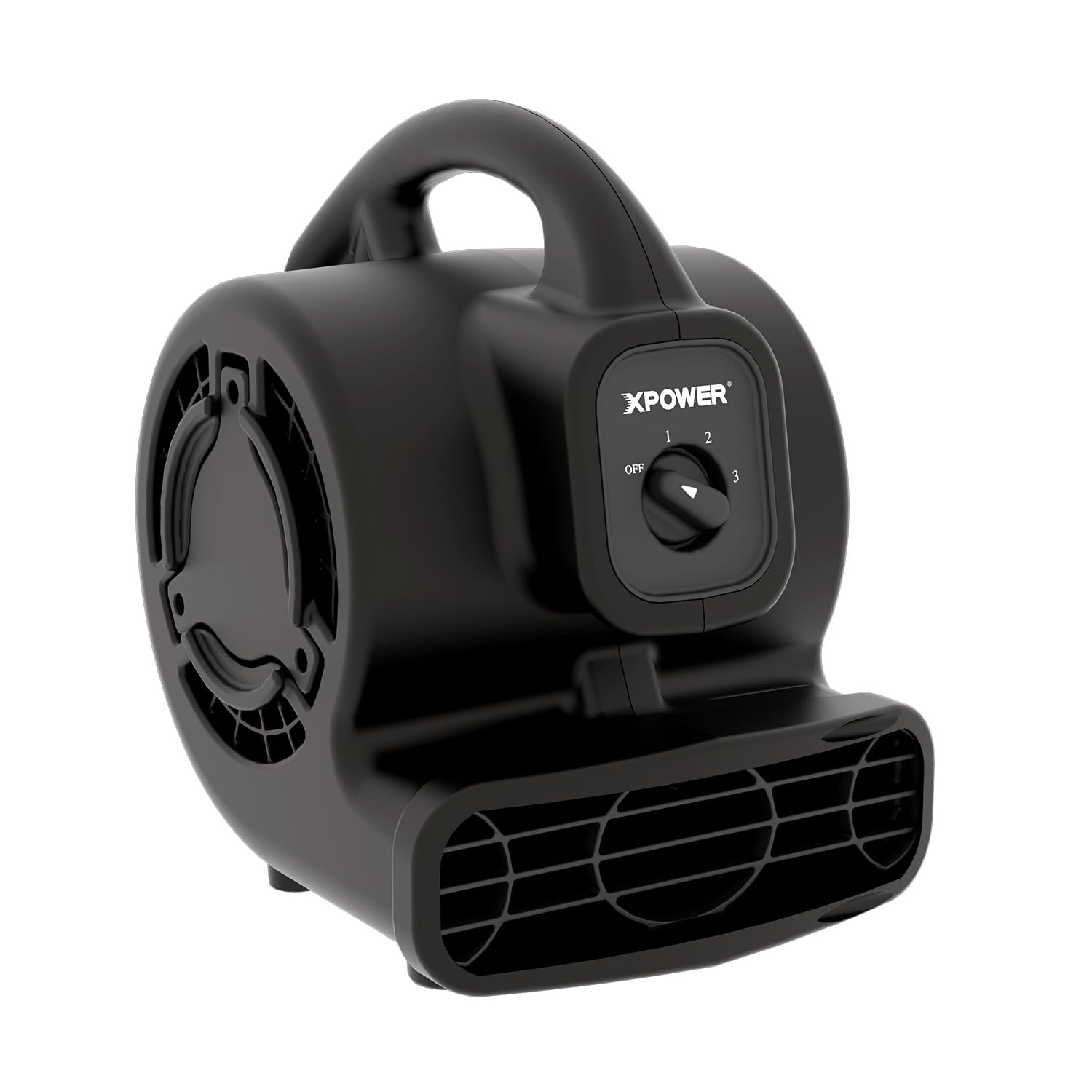XPower Mighty Centrifugal Air Mover, Carpet Dryer, Floor Fan, Blower, Stackable, Daisy Chain, for Water Damage Restoration, Janitorial, Plumbing, Home Use (Schwarz, P-80 320CFM)