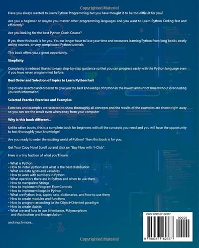 Python Programming For Beginners: The Ultimate Guide For Beginners To Learn Python Programming: Crash Course On Python Programming For Beginners #TOP1