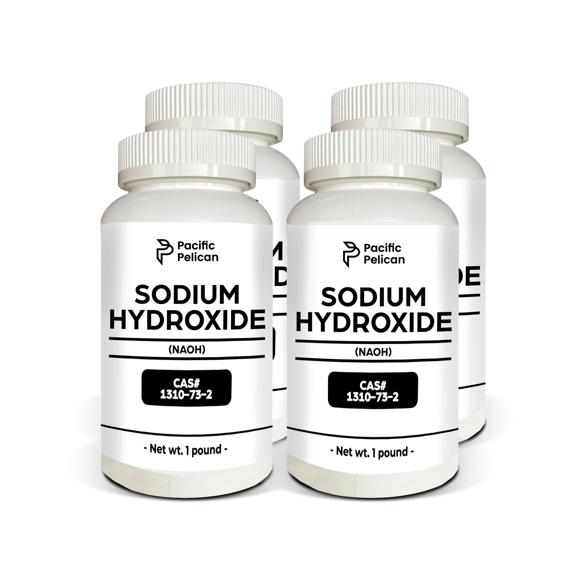 Pacific Pelican Sodium Hydroxide (99.0% Caustic Soda) (NaOH) – Chemical | Pack of 4