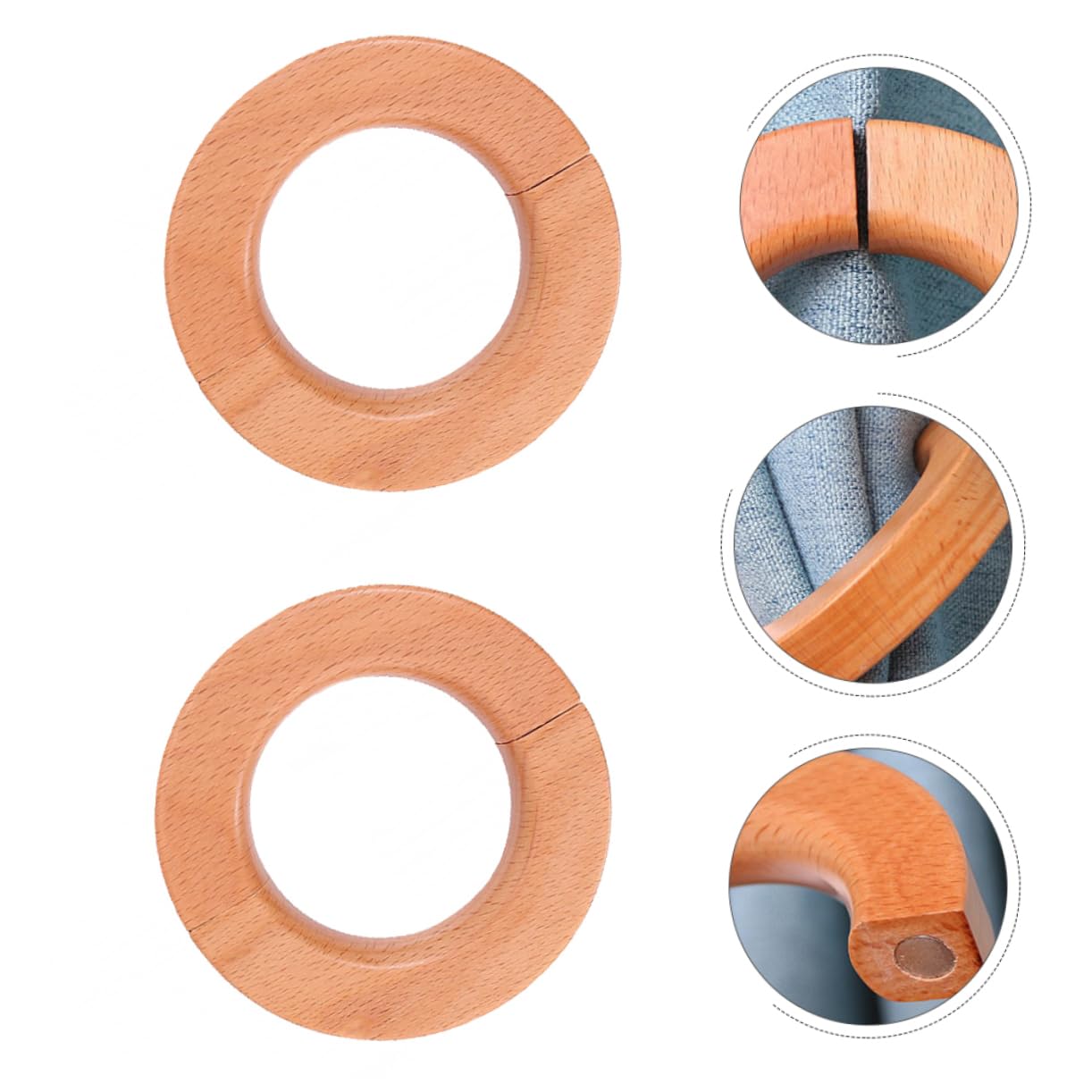 Alipis 6pièces Attaches à Rideaux Magnétiques Bois Embrasses Décoratives pour Draps Accessoires De Maison Pratiques