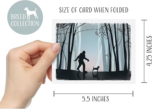 Miniatura 4 de Breed Collection Tarjetas de felicitación y sobres de Cocker Spaniel y Bigfoot  Paquete de 8  Tarjetas de notas en blanco tamaño A2  48 razas