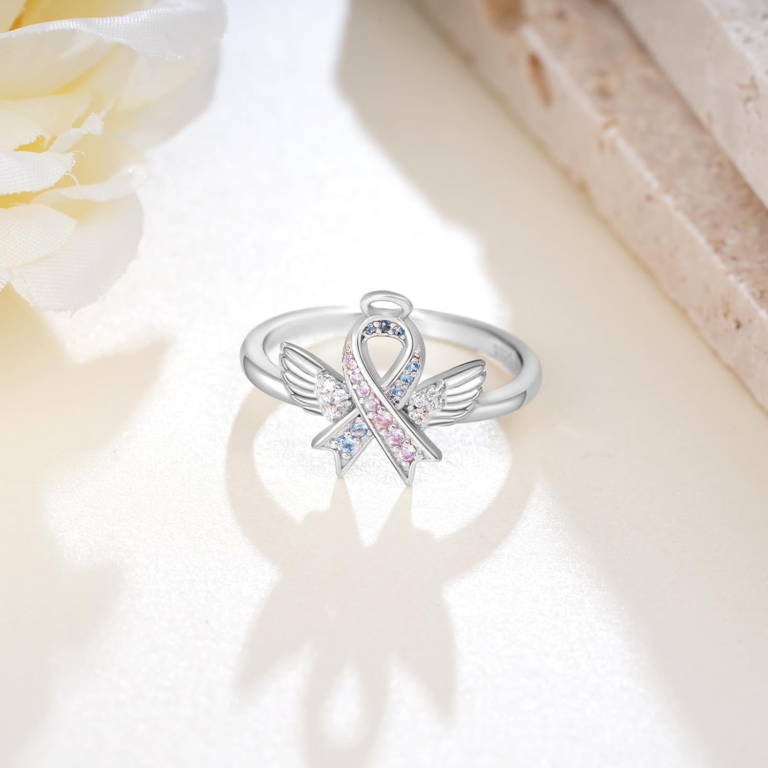 Miscarriage Rings 925 Sterling Silver Miscarriage Gifts Angel Wings Ring Miscarriage Jewelry Gifts for Women