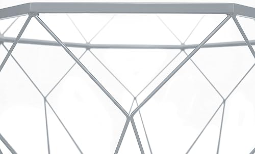 Miniatura 5 de LeisureMod Malibu - Mesa de centro octágono de 31 pulgadas, moderna mesa de cristal templado con parte superior de cristal templado y marco