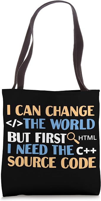 Funny Source Code Programming Design Tote Bag