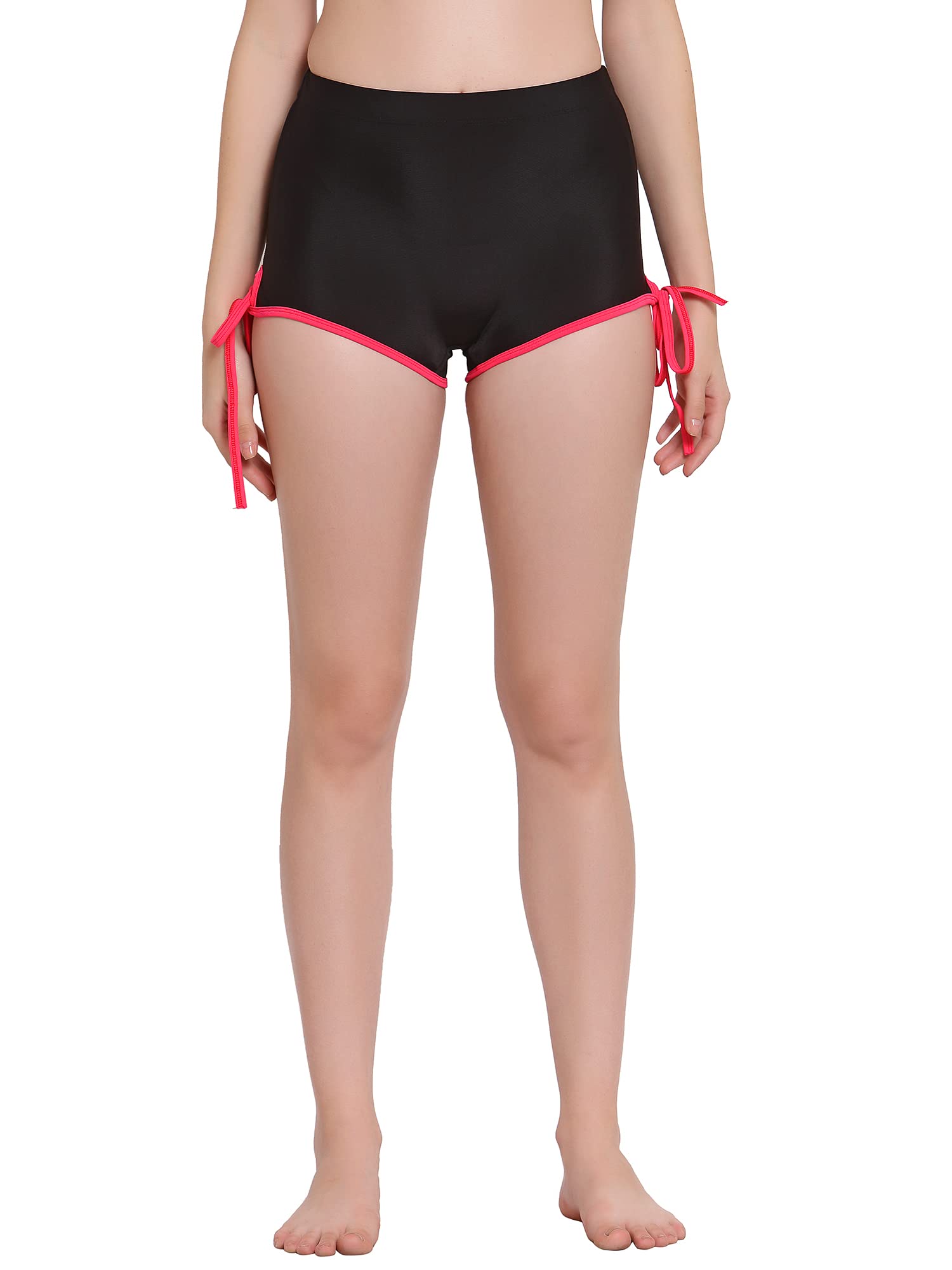 CUKOOWomen Black Solid High Waist Bikini Bottoms