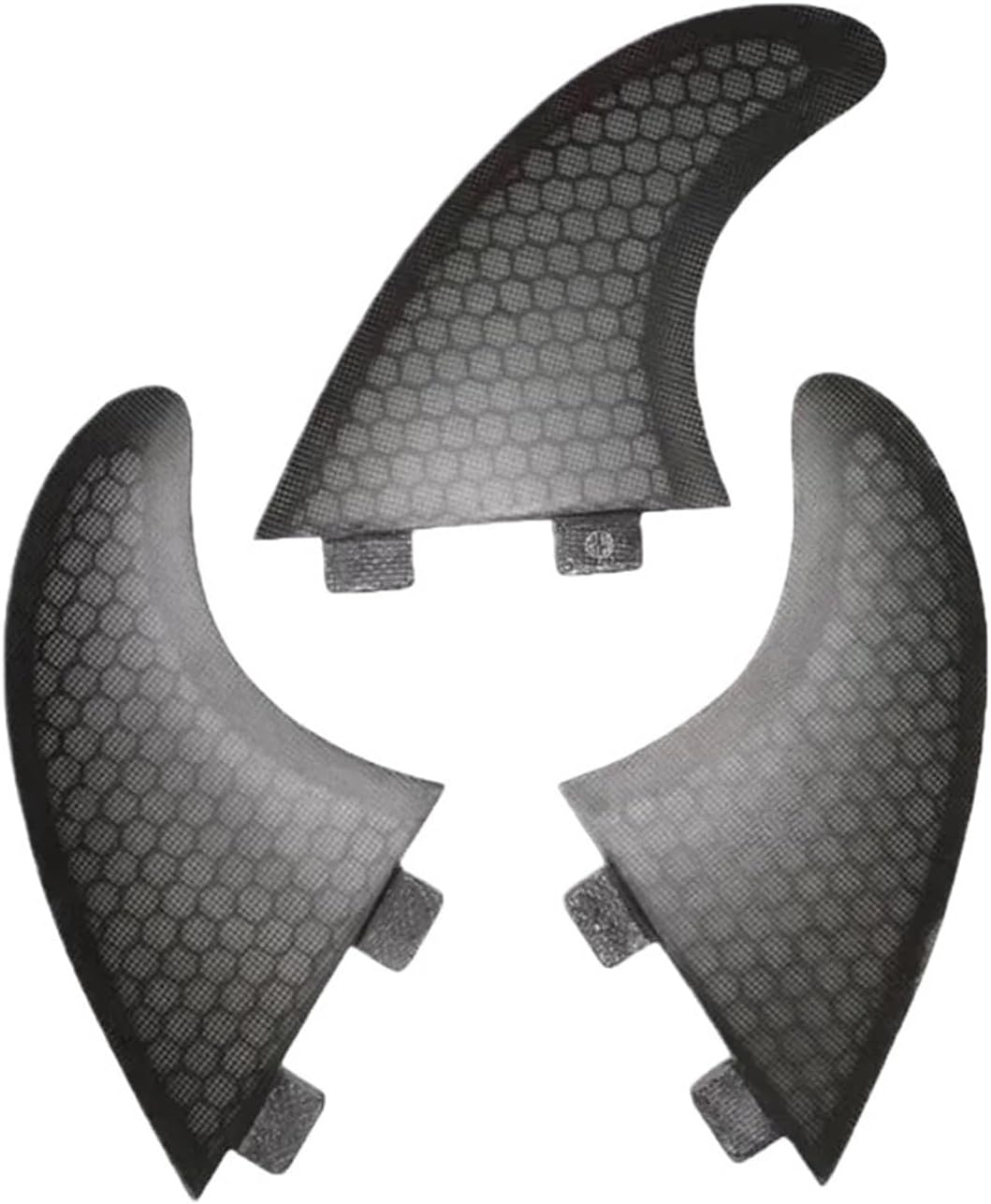 FCS FINS Surfboard Fins Twin Tri Fin A Set G5 Size Fiberglass Core with Carbon M Size Quilhas Surf Fin(Dark Grey)