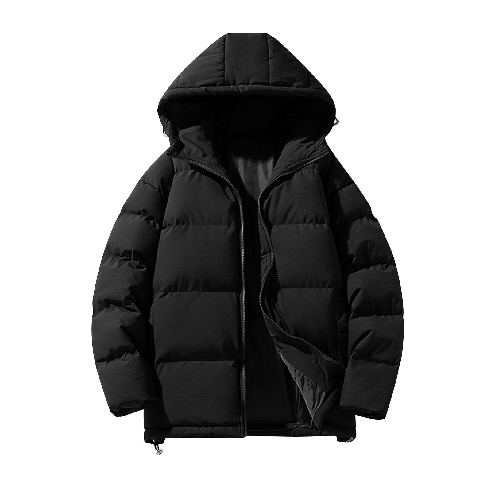 DmmtotPadded Jackets for Men UK Winter Puffer Jackets Puffer Jackets With  Hooded Outdoor Waterproof Jackets Clearance Fuzzy Jackets Thicken Warm Coats