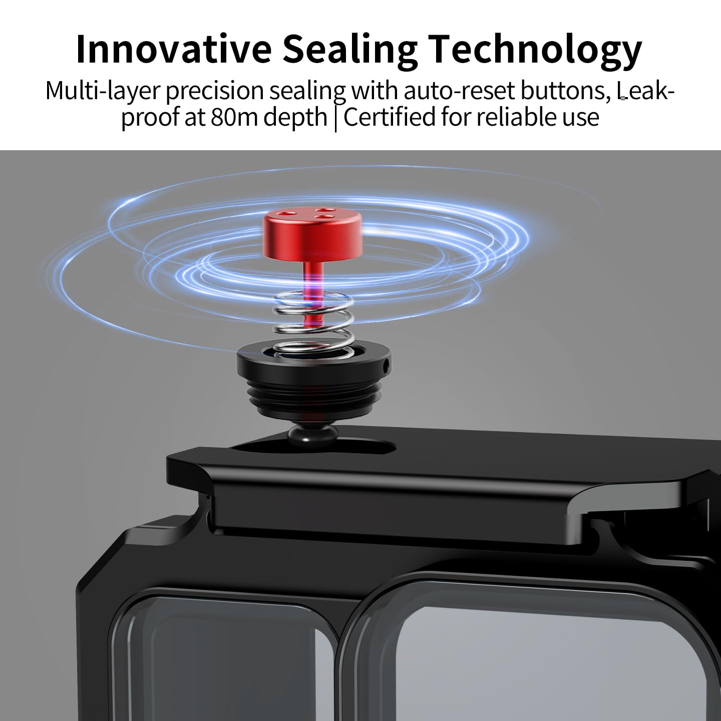 Custodia impermeabile in alluminio da 80 m per Ace Pro/Ace Pro 2, custodia per fotocamera con adattatore magnetico, custodia protettiva per fotocamera subacquea (solo custodia subacquea)