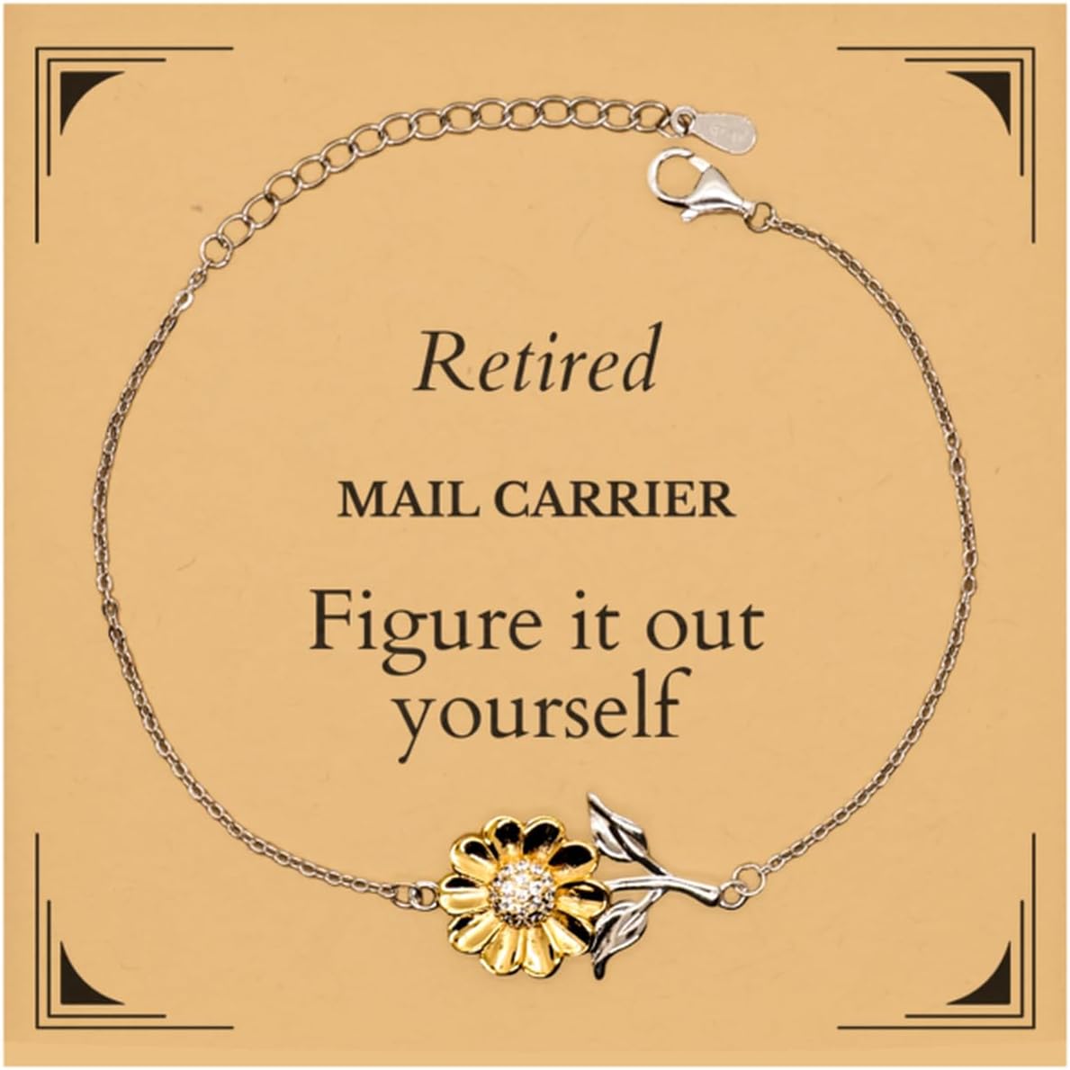 Retired Mail Carrier Gifts, Figure it out yourself, Retirement Birthday Sunflower Bracelet for Mail Carrier, Men, Women, Friends, Coworkers
