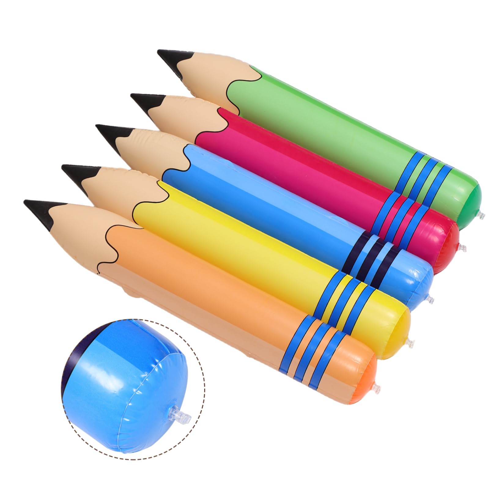 Anneome 5Pièces Lot de Crayons Gonflables Géants Décorations Scolaires Pratiques pour Événements et Salle de Classe Jouets Multi Usage Sécurisés