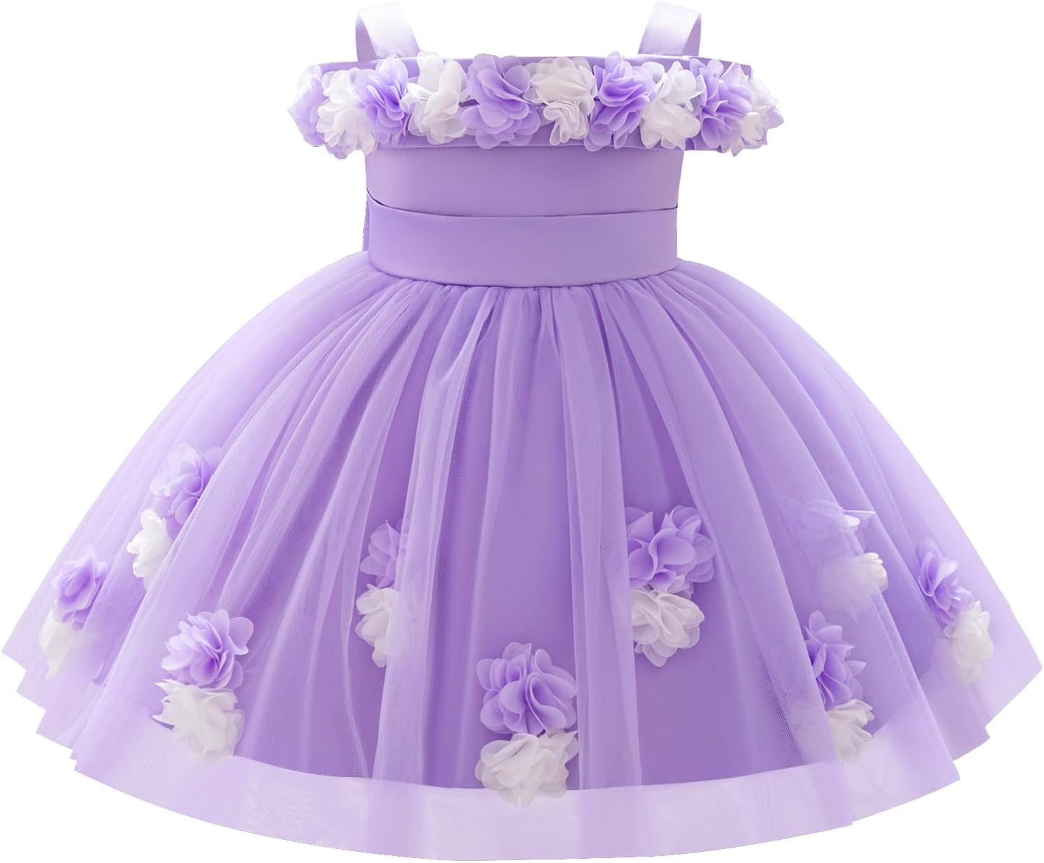 IBTOM CASTLE Toddler Baby Flower Girl Dress Wedding Pageant Formal Tulle Tutu Princess Birthday Party Gown