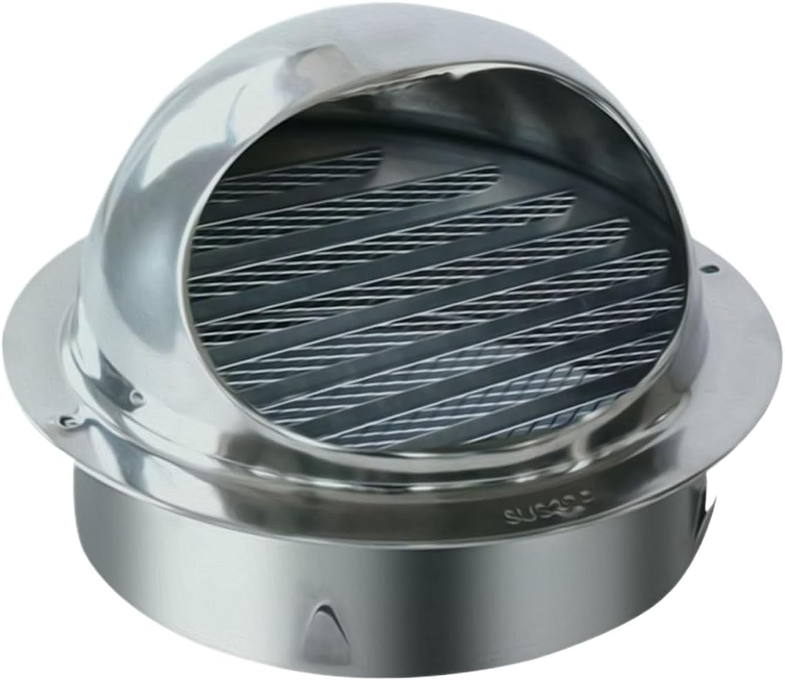 Air Vent Cover,Stainless Steel Air Vent, Wall Dryer Vent Cap, Round Soffit Air Vent, with Screen Mesh(170mm/6.7in)