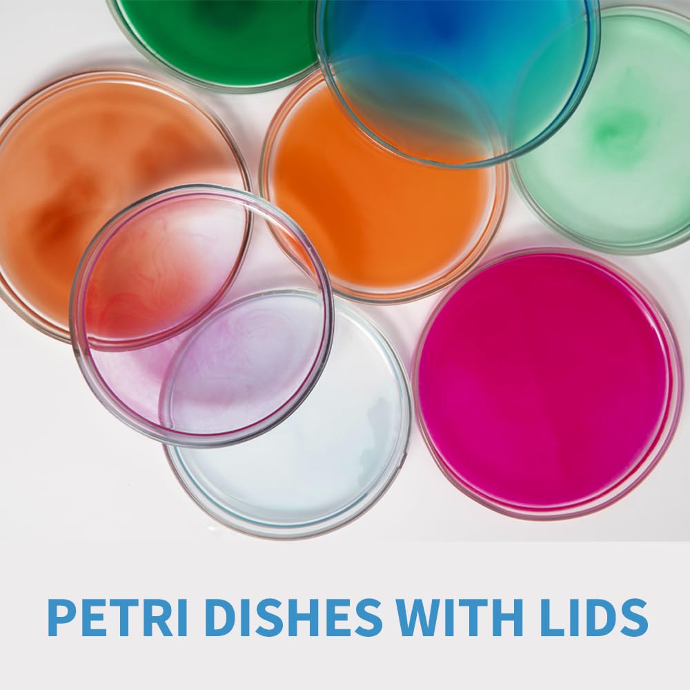 20 Pack Sterile Plastic Petri Dishes with Lid, 90mm Dia x 15mm Deep