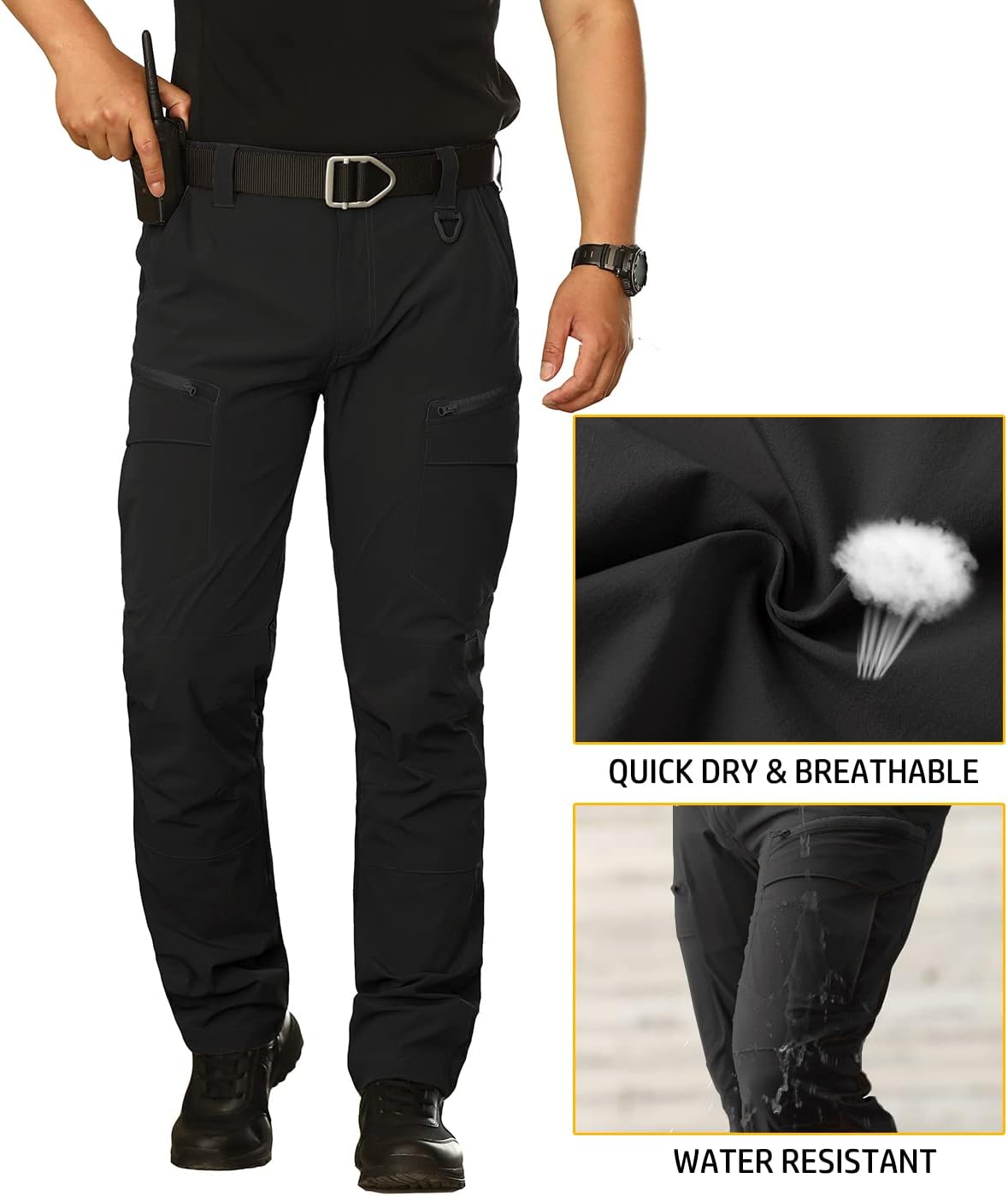 NAVEKULL Men's Lightweight Tactical Hiking Pants Quick Dry Stretch Multi-Pockets Outdoor Work Cargo Pants - Image 4