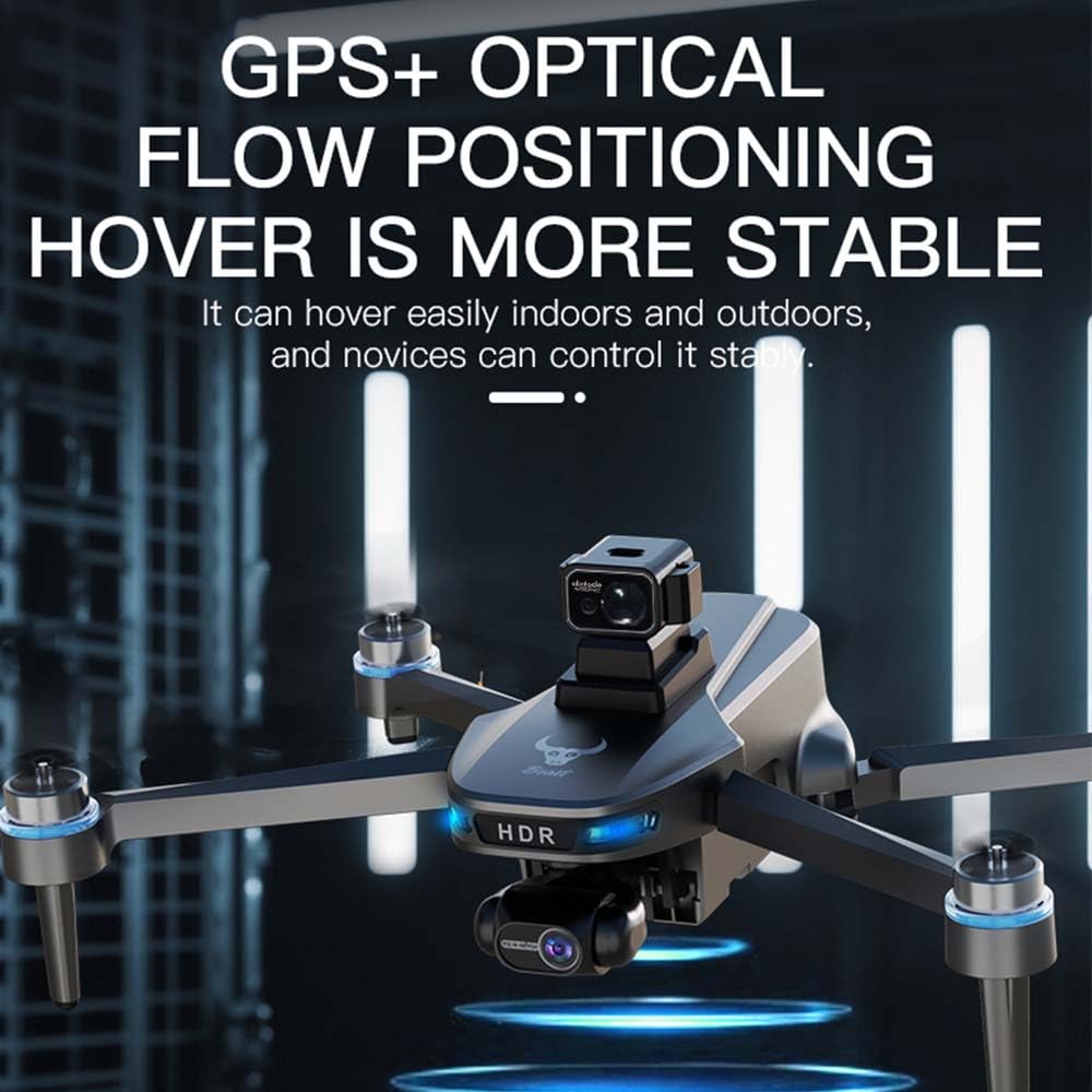 Drohne mit 4K Kamera für Erwachsene, 3 Achsen Gimbal Stabilization, 3 km Videoübertragung, 6,5-Zoll-Bildschirm, Flugzeit 90 Minuten,Professionelle Drohne, 2 Batterien, Grau
