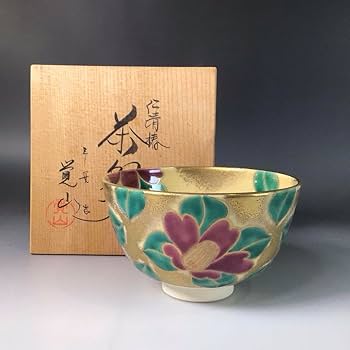 Amazon.co.jp: R871 茶碗 『京焼』『平井覚山造』『仁清写椿文