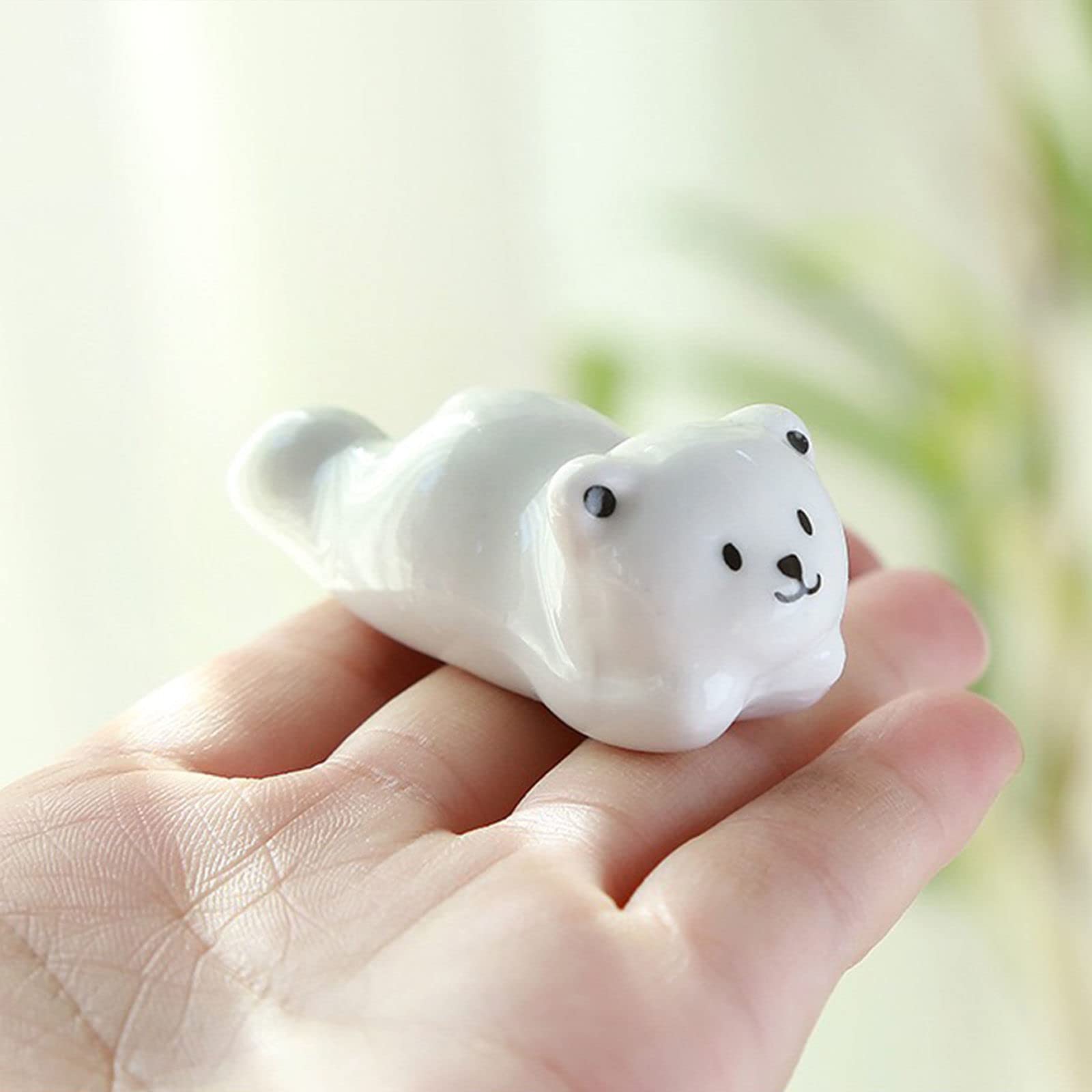 Supporto per poggia Bacchette in Ceramica e Porcellana a Forma di Simpatico Orso, per Decorazioni di Interni