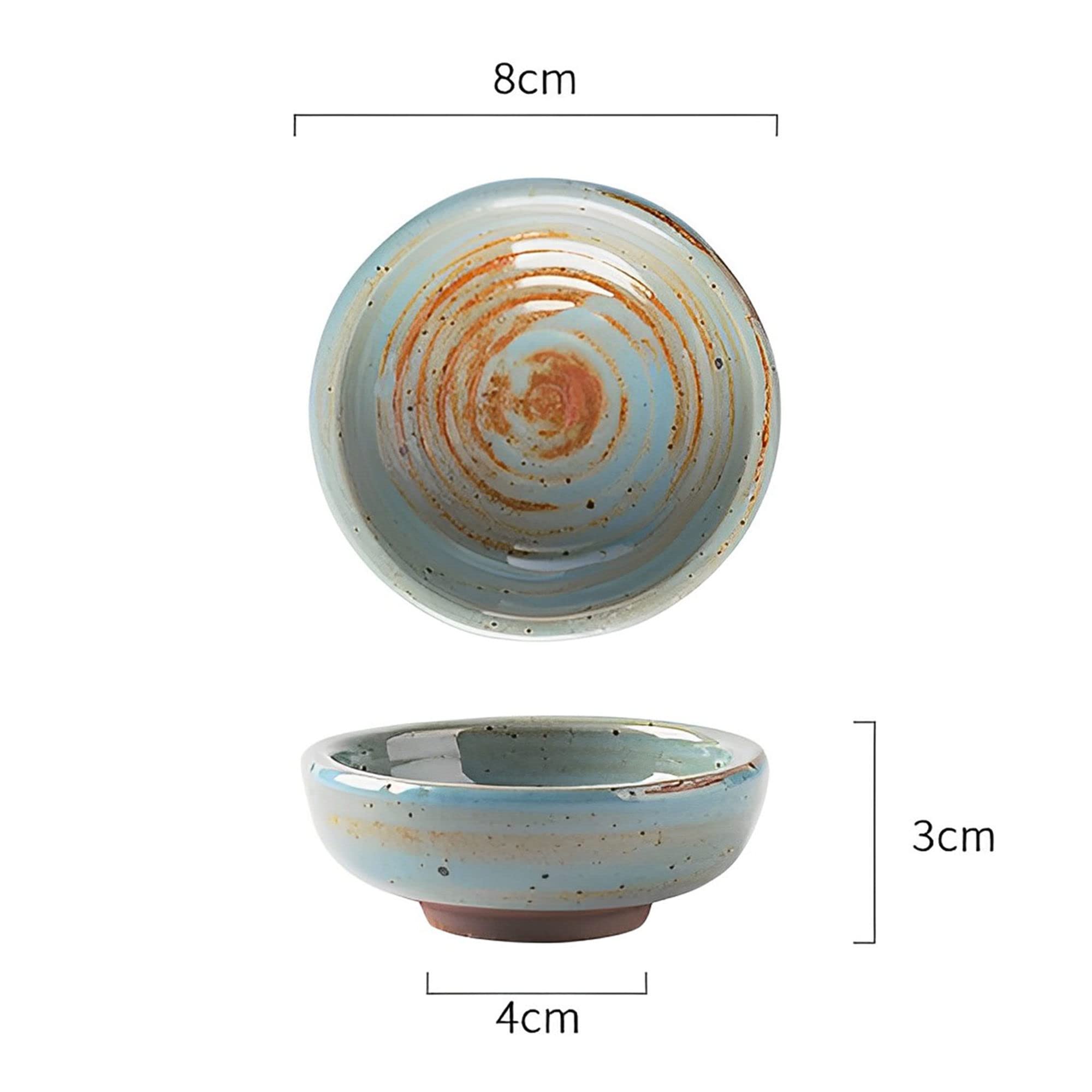 Suppenschüssel, Reisschüssel, Frühstücksschüssel, Sojasaucen-Geschirr-Set, Dip-Schalen aus Keramik, Soßenschüsseln, Tapas-Schalen, Geschirr-Set mit Blumenmuster for Desserts, Snack-Grau, 6er-Set ( Col